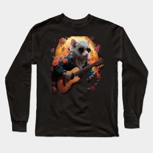 Rat Playing Guitar Long Sleeve T-Shirt